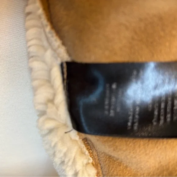 Velvet by Graham & Spencer Tan and Cream Teddy Jacket with Waterfall Collar - Picture 8 of 8